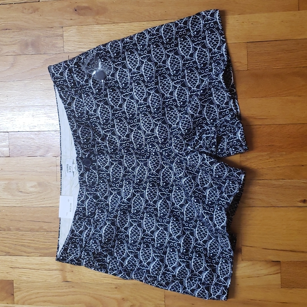 Crown & Ivy Shorts size 14 NWT Fish Print